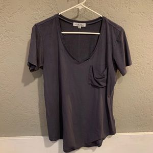 Suede V-Neck Top